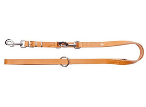 Dingo Extendable Leather Dog Leash 2.0x220cm, natural