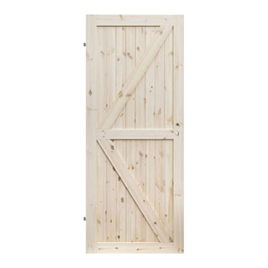 Internal Door Barn 80, left, knotty pine wood