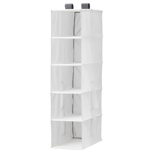 RASSLA Storage with 5 compartments, white, 25x40x98 cm