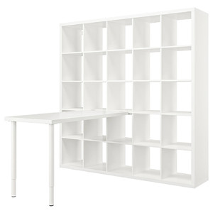 KALLAX / LAGKAPTEN Desk combination, white, 182x159x182 cm