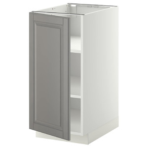METOD Base cabinet with shelves, white/Bodbyn grey, 40x60 cm