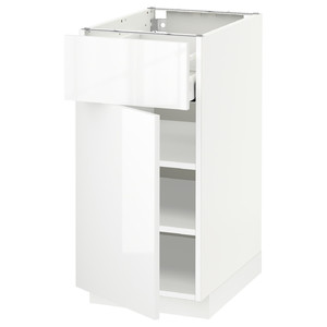 METOD / MAXIMERA Base cabinet with drawer/door, white/Ringhult white, 40x60 cm