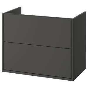 HAVBÄCK Wash-stand with drawers, dark grey, 80x48x63 cm