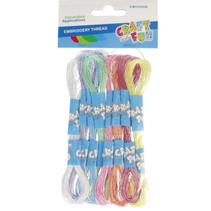 Embroidry Thread 8 Colours, pastel