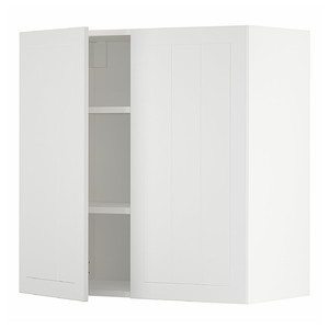 METOD Wall cabinet with shelves/2 doors, white/Stensund white, 80x80 cm