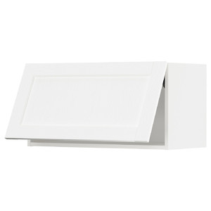 METOD Wall cabinet horizontal w push-open, white Enköping/white wood effect, 80x40 cm