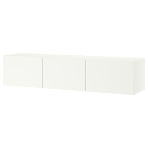 BESTÅ TV bench with doors, white, Lappviken white, 180x42x38 cm