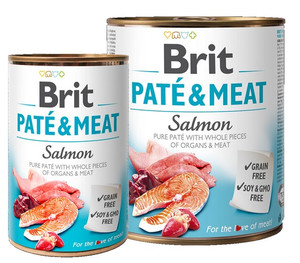 Brit Pate & Meat Salmon Dog Food Can 800g