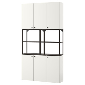ENHET Wall storage combination, anthracite, white, 120x30x225 cm