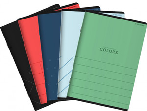 Notebook A5 80 Sheets Checkered Colors 5-pack, assorted colours