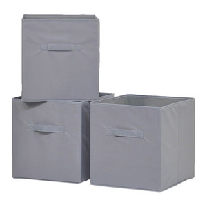 Clothes Storage Box 31 x 34 x 33 cm, grey, 3 pack