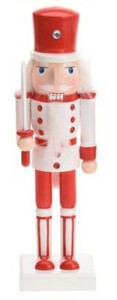 Nutcracker Christmas Decoration 25cm, white, hat