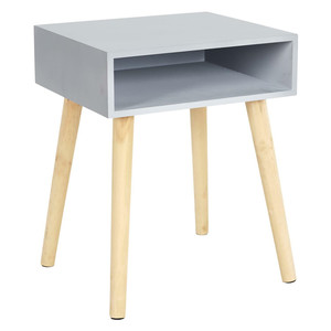 Bedside Table Nightstand Niche, grey/natural