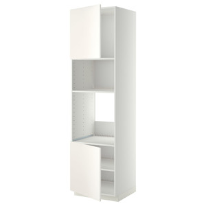 METOD Hi cb f oven/micro w 2 drs/shelves, white/Veddinge white, 60x60x220 cm