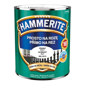 Hammerite Direct To Rust Metal Paint 0.7l, semi-matt white