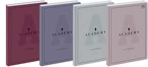 Notebook A5 96 Sheets Squared Hard Cover Academy 5-pack, assorted patterns