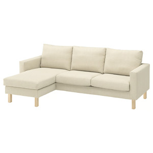 SALTSJÖBADEN 3-seat sofa with chaise longue, Fridtuna light beige