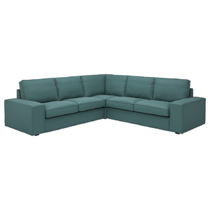 KIVIK Corner sofa, 4-seat, Kelinge grey-turquoise