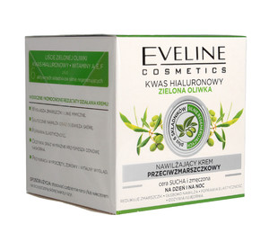 Eveline Hyaluronic Acid/Green Olive Moisturising Anti-Wrinkle Cream Day/Night 50ml