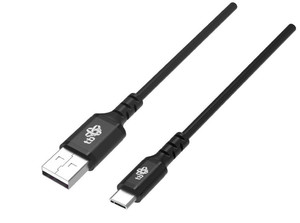 TB USB Cable USB -USB C, silicon, 1,5m, black