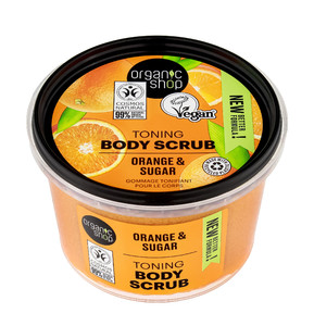 ORGANIC SHOP Orange & Sugar Toning Body Scrub 99% Natural Vegan 250ml
