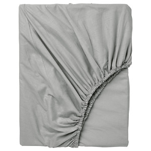 DVALA Fitted sheet, light grey, 90x200 cm
