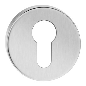 Door Key Escutcheon, round, stainless steel