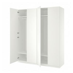 PAX / FORSAND Wardrobe, white/white, 200x60x236 cm