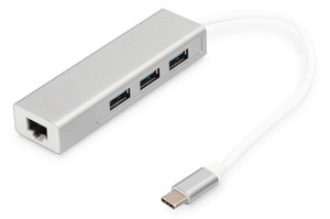 Digitus Hub 3-port USB 2.0 Type-C Gigabit LAN