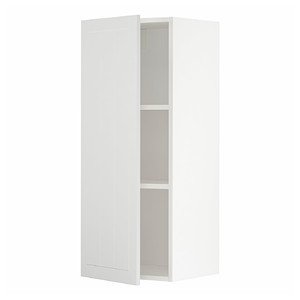 METOD Wall cabinet with shelves, white/Stensund white, 40x100 cm