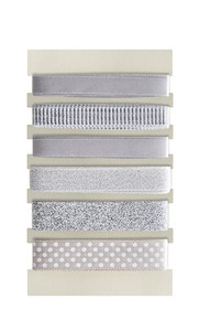 Decorative Ribbon 10-15mm 6pcs, silver