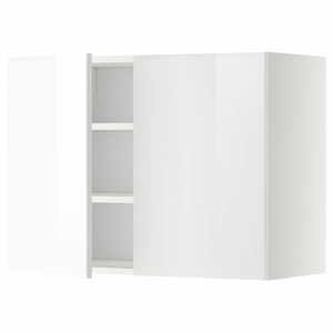 METOD Wall cabinet with shelves/2 doors, white/Ringhult white, 80x60 cm