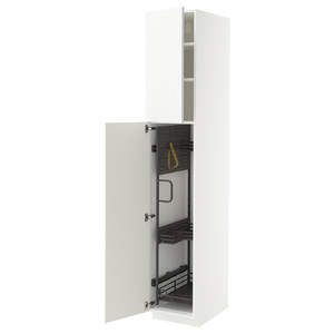 METOD High cabinet with cleaning interior, white/Ringhult white, 40x60x220 cm