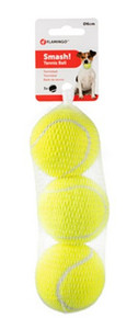 Flamingo Tennis Ball Smash Dog Toy 6cm 3-pack