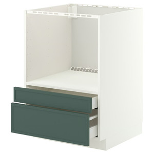 METOD/MAXIMERA Base cabinet f combi micro/drawers, white/Aspudden dark grey-green, 60x60 cm