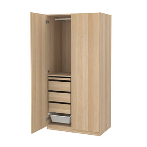 PAX / FORSAND Wardrobe combination, white stained oak effect, 100x60x201 cm