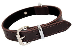 Dingo Leather Dog Collar 1.6x35cm, brown
