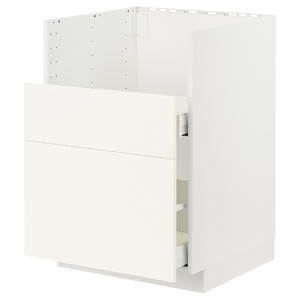 METOD / MAXIMERA Bc f BREDSJÖN sink/2 fronts/2 drws, white/Vallstena white, 60x60 cm