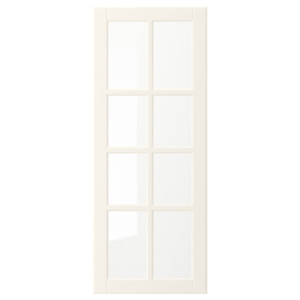 BODBYN Glass door, off-white, 40x100 cm