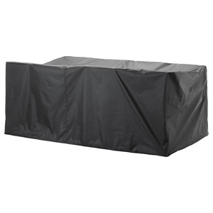 TOSTERÖ Cover for outdoor furniture, dining set, black, 260x148 cm