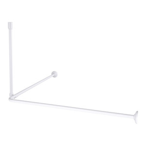 Corner Shower Curtain Rod Nira 80 x 80 cm 20 mm, white