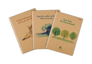 Notebook A4 60 Pages Squared Go Green 5pcs, assorted