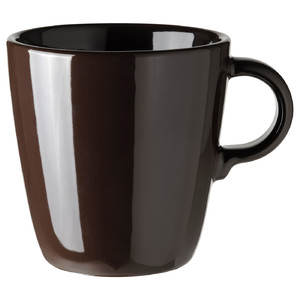 FÄRGKLAR Mug, glossy brown, 37 cl