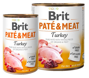 Brit Pate & Meat Turkey Dog Food Can 800g