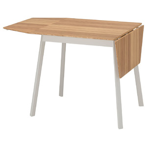 IKEA PS 2012 Drop-leaf table, bamboo, white, 74/106/138x80 cm