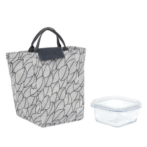 Lunch Set Cool Bag & Glass Lunchbox, grey