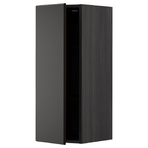 METOD Wall cabinet with shelves, black/Kungsbacka anthracite, 30x80 cm
