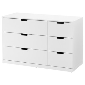NORDLI Chest of 6 drawers, white, 120x76 cm