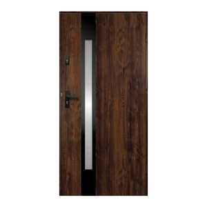 External Door O.K. Doors Temida Black P55 80, right, dark walnut