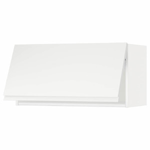METOD Wall cabinet horizontal w push-open, white/Voxtorp matt white, 80x40 cm